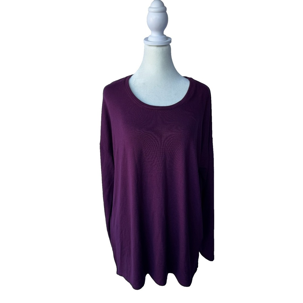 Banana Republic Top Womens Large Purple Long Sleeve Knit Soft Classic Minimalist